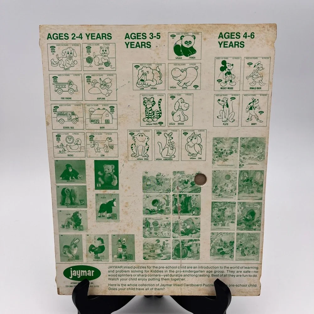 Vintage Jaymar Tiny Tots Ducks Wooden Inlay Puzzle 6 Piece Mary Warren Assoc